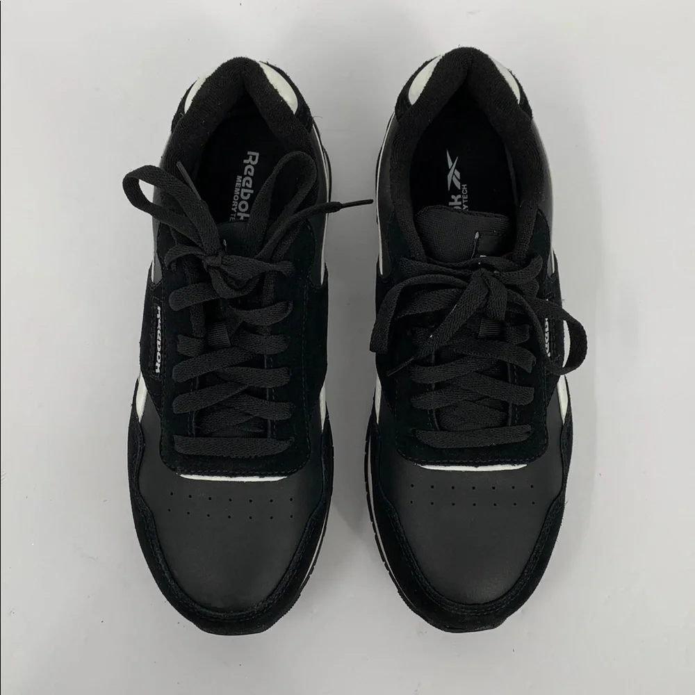Reebok Harman Work sneakers black leather composite safety toe tie men 7 WIDE